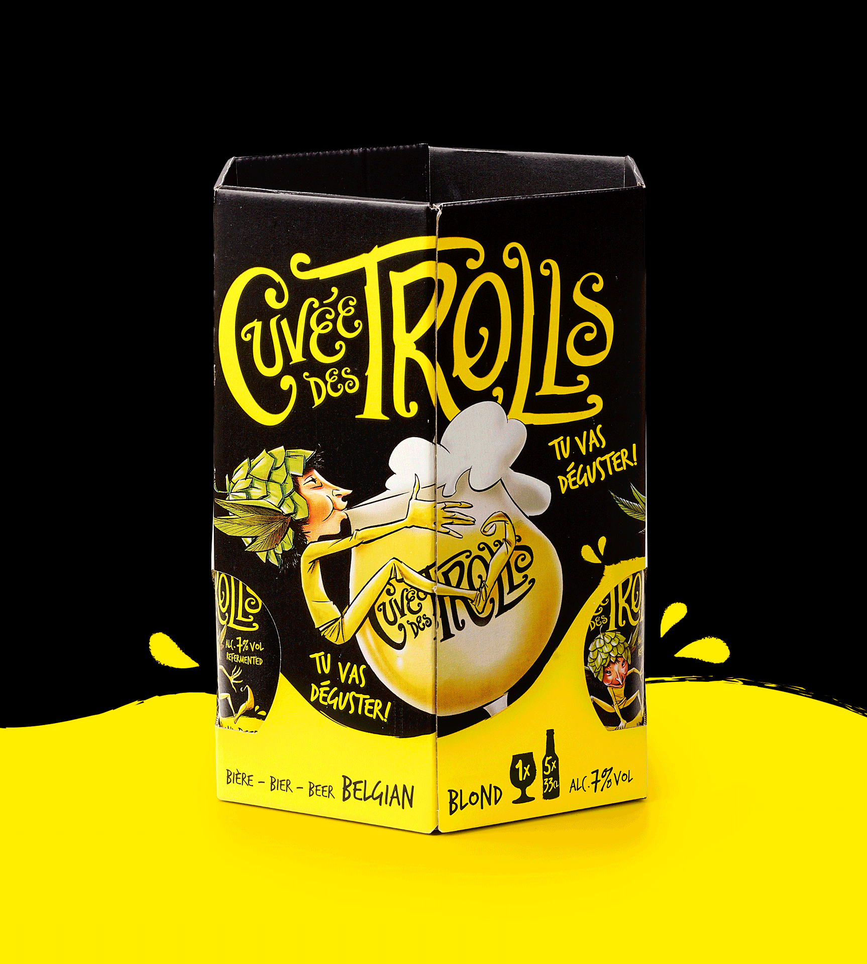 Quatre Mains package design - Brand refresh for Cuvée des Trolls