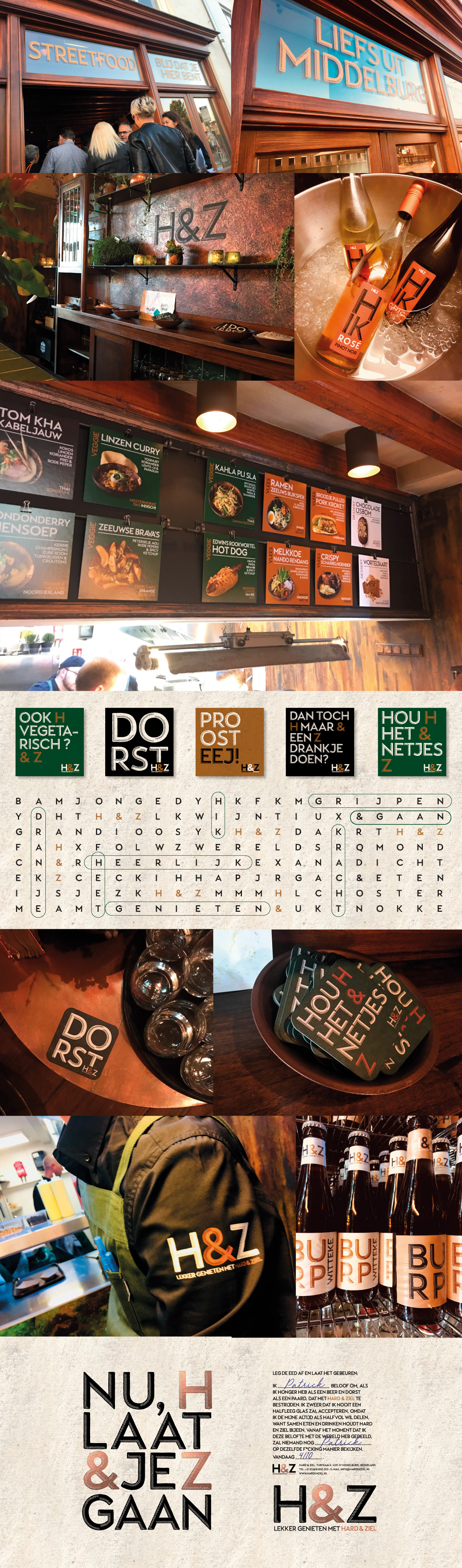 Quatre Mains package design - streetfood, middelburg, restaurant, quatre mains