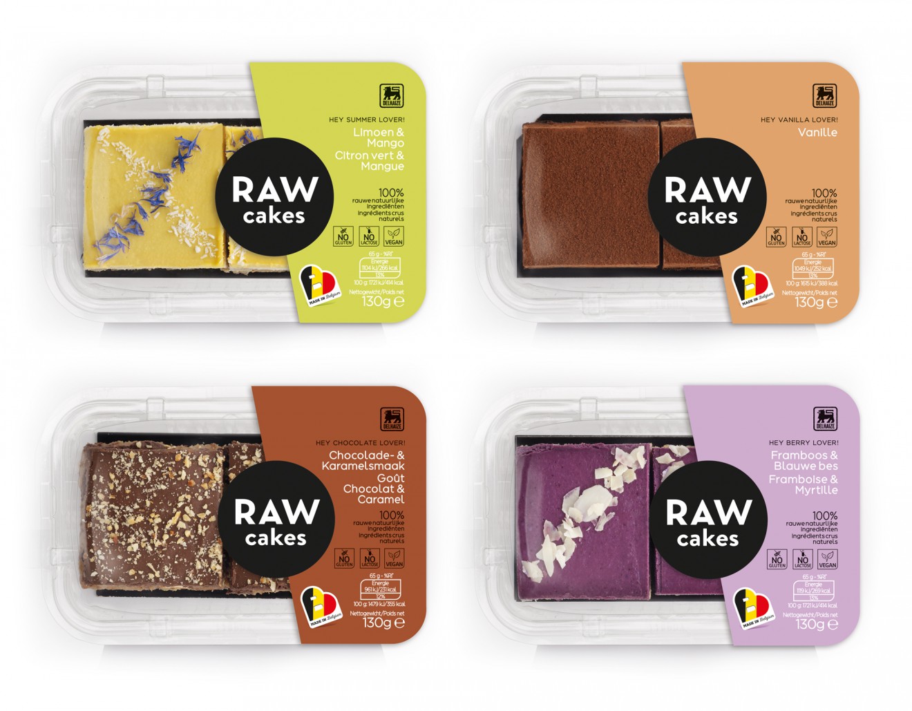 Quatre Mains package design - packaging, quatre mains, raw cakes, vanilla, lime, fleur de sel