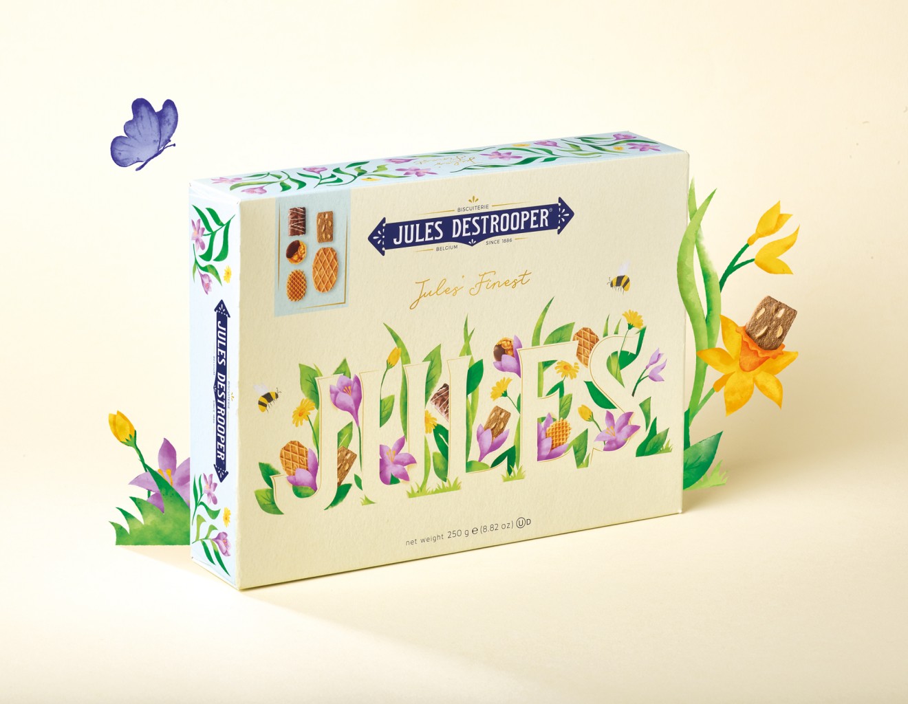 Quatre Mains package design - Limited Springtime Collection for Jules Destrooper