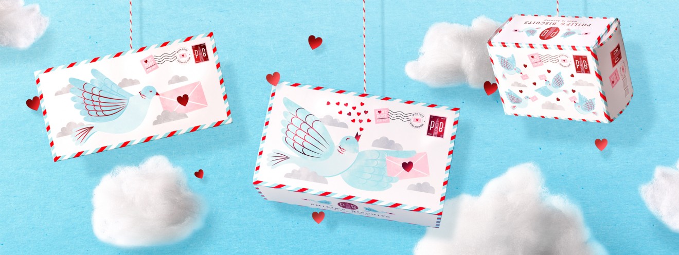 Quatre Mains package design - love birds