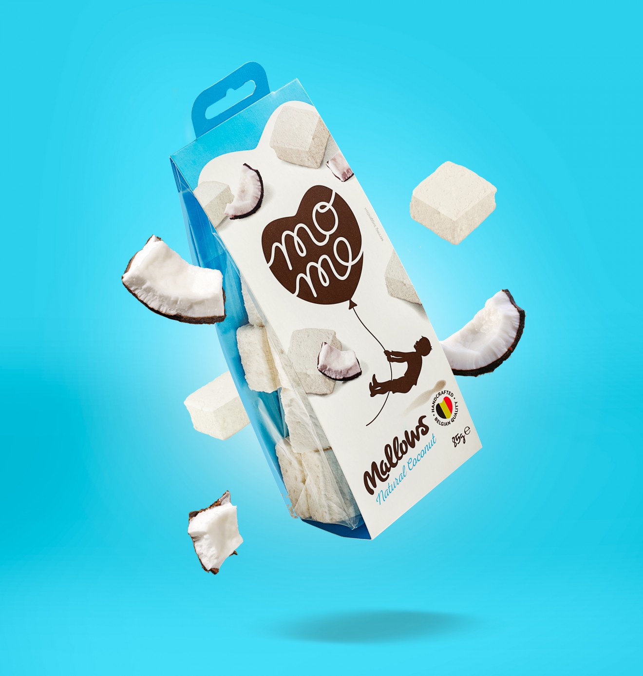 Quatre Mains package design - coconut, marshmallow, restyling, packaging