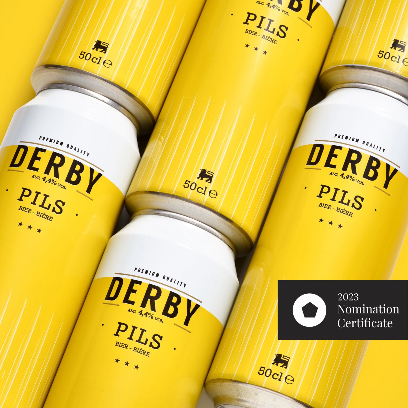 Quatre Mains package design - Brand Redesign for Derby Pils for Delhaize