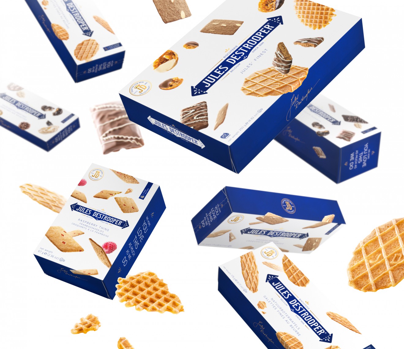 Quatre Mains package design - flying biscuits, biscuiterie, jules, quatre mains
