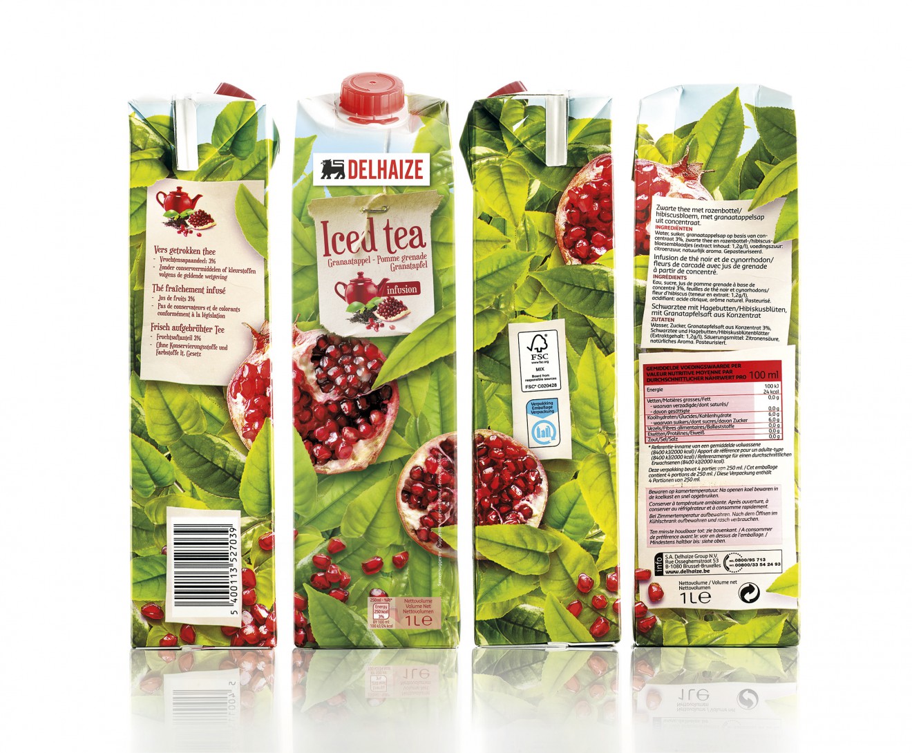 Quatre Mains package design - 360 design, pomme granate, infusion