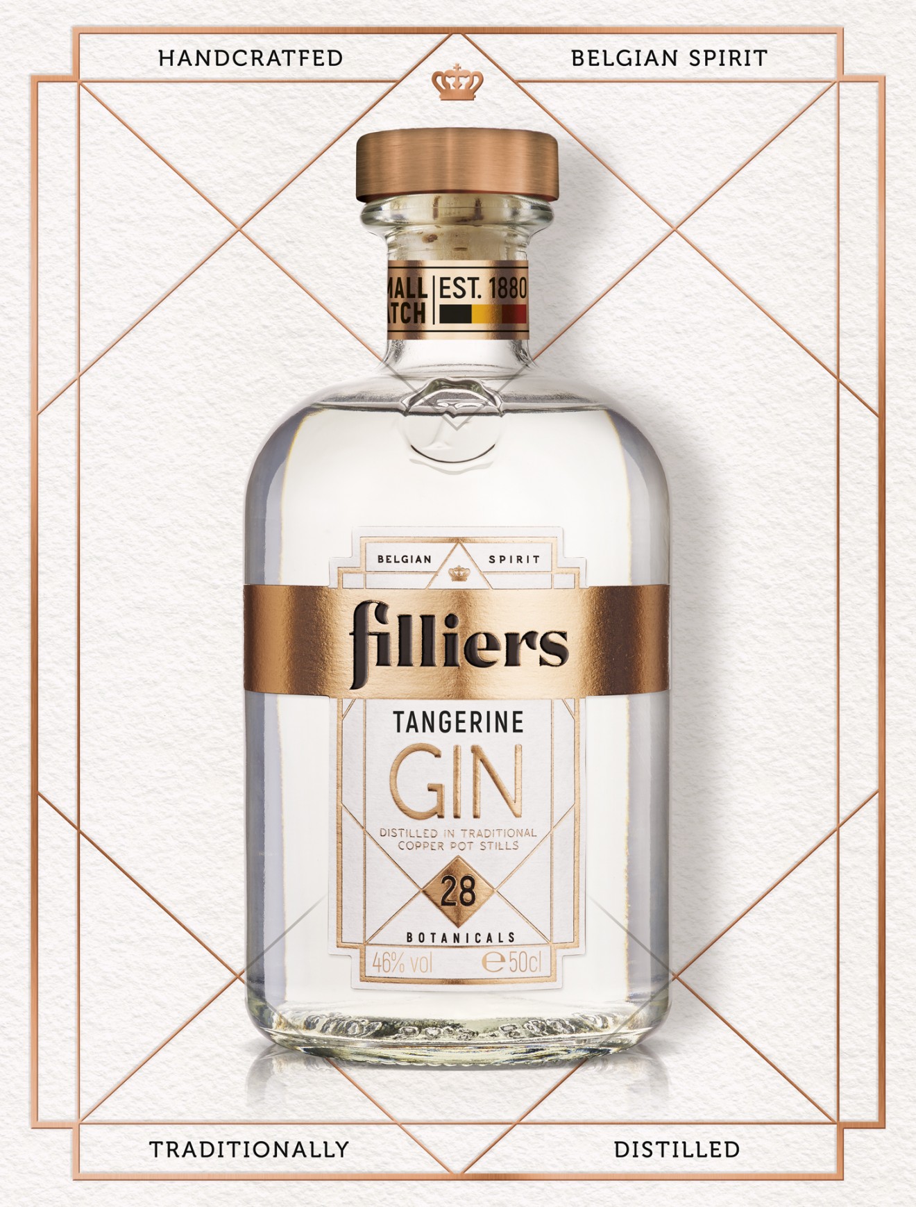 Quatre Mains package design - Filliers Gin packaging design