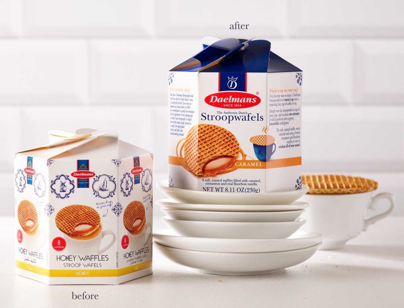 Quatre Mains package design - honey, caramel