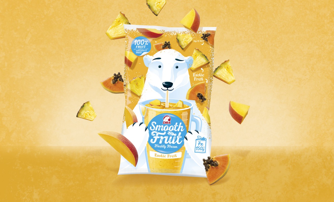Quatre Mains package design - exotic, smoothie, dirafrost
