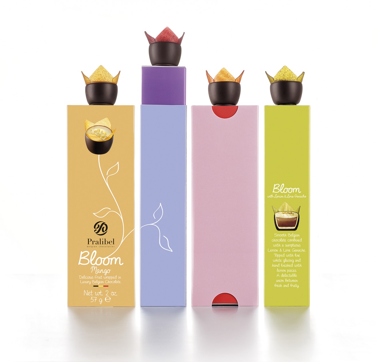 Quatre Mains package design - Line up, Pralibel, strawberry