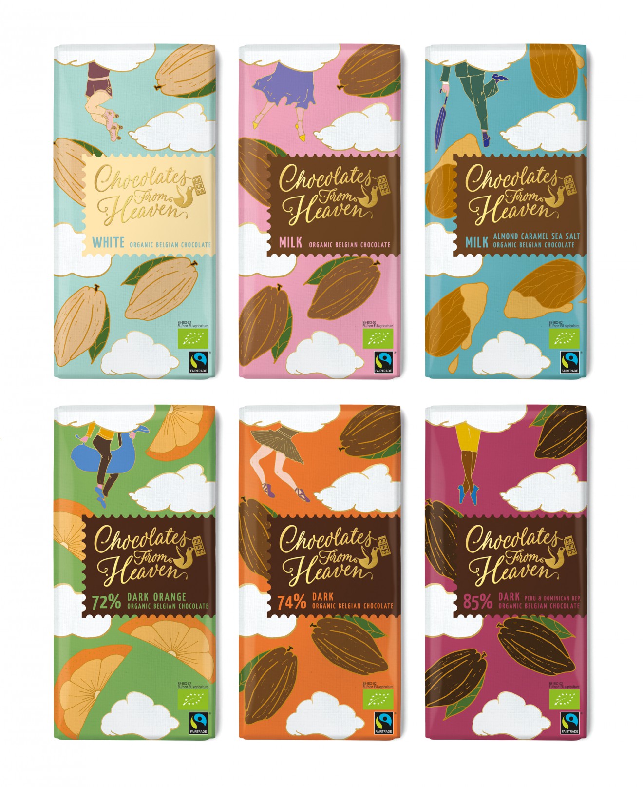 Quatre Mains package design - premium, chocolate, range