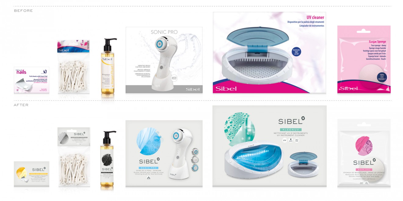 Quatre Mains package design - before after, sibel, rebranding, restyling, packaging