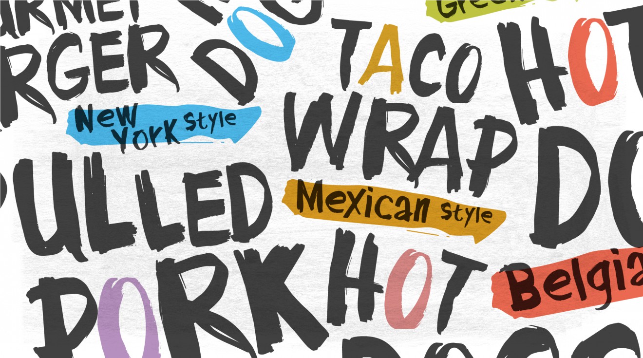 Quatre Mains package design - Pulled Pork, Delhaize, Packaging, Branding, Hamburger, Taco Wrap, Hot dog, Streetfood