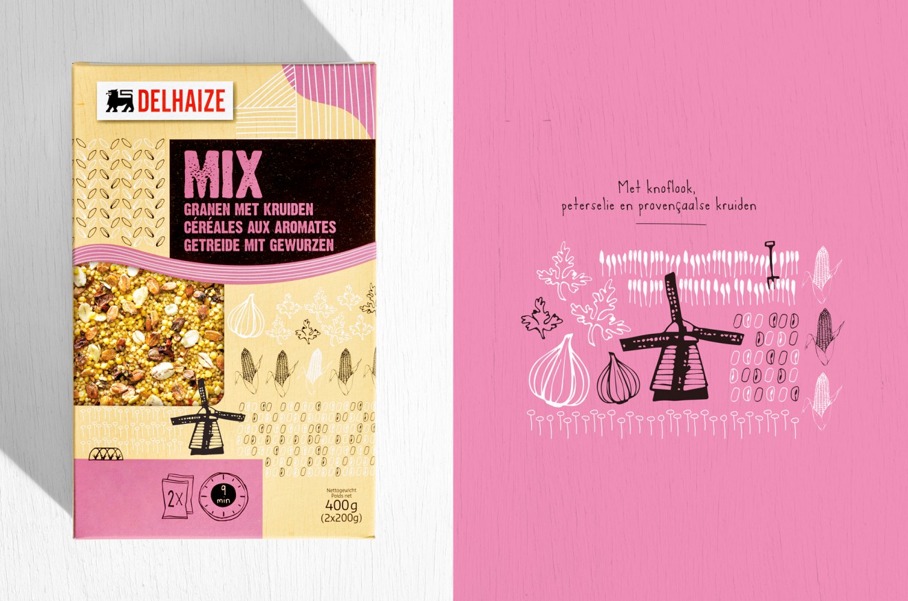 Quatre Mains package design - kruiden, gedroogd, knoflook, peterselie, provencaalse kruiden