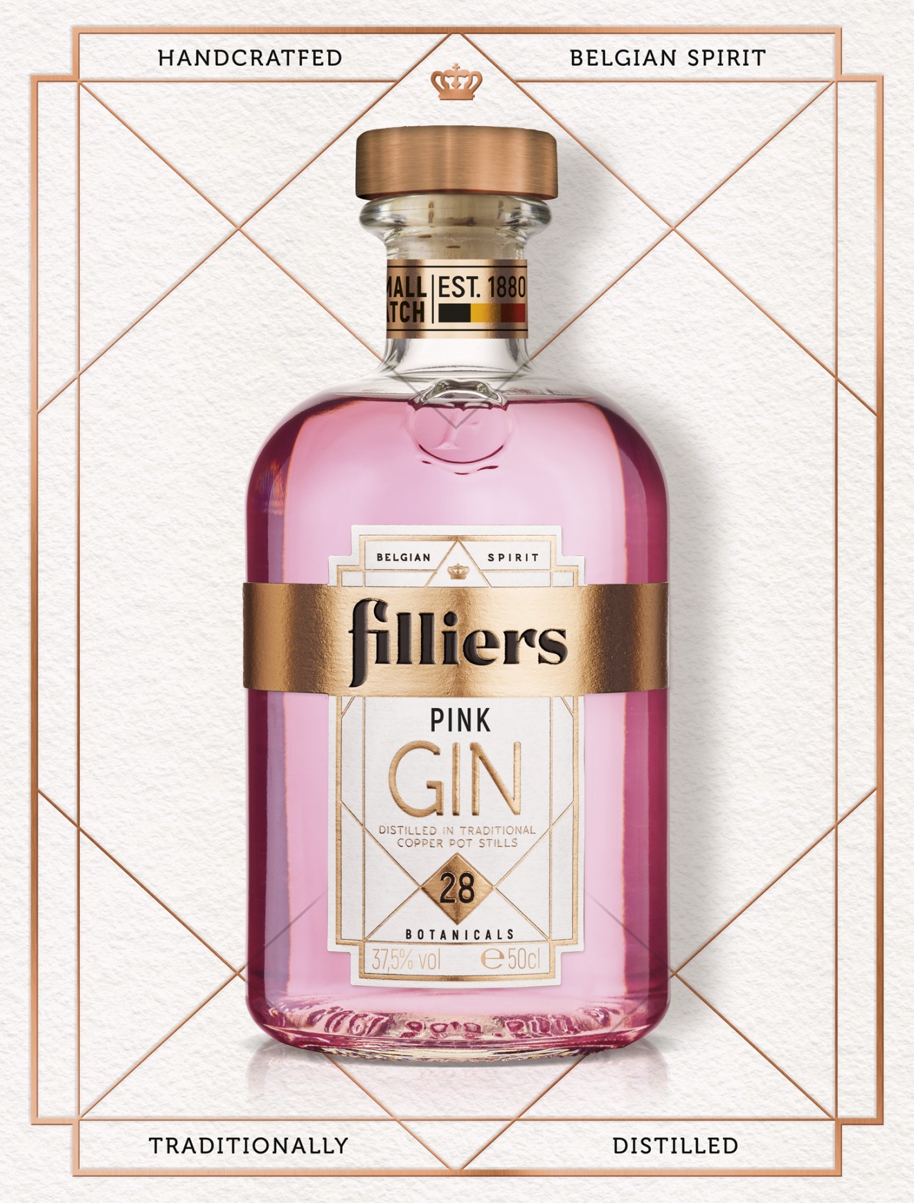 Quatre Mains package design - Filliers Gin packaging design