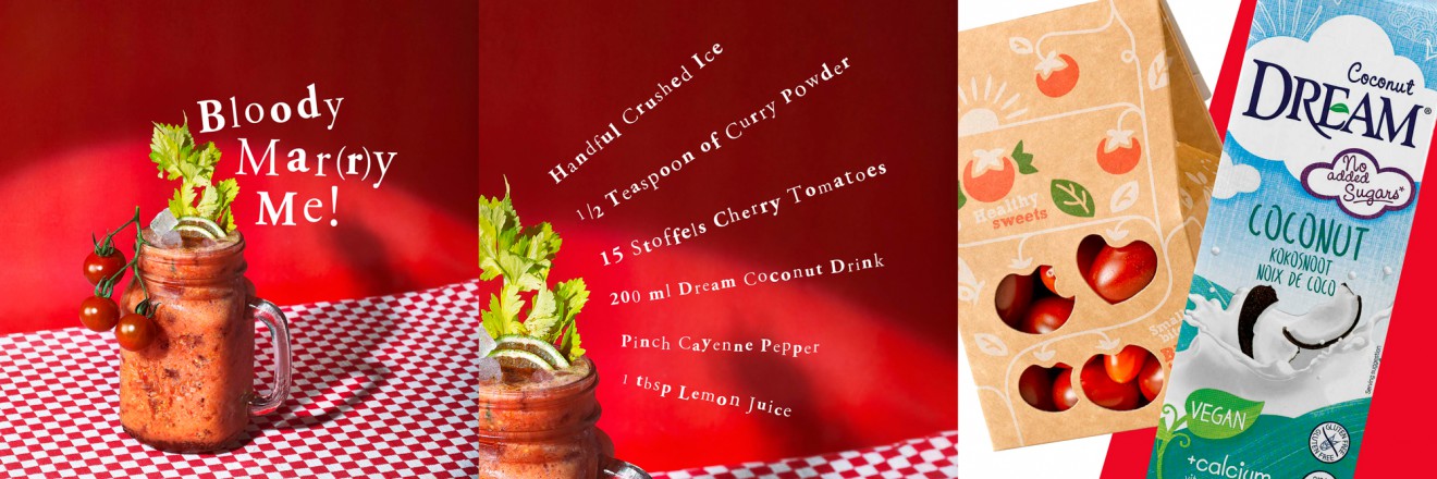 Quatre Mains package design - stoffels, tomaten, bloody mary, dream, coconut
