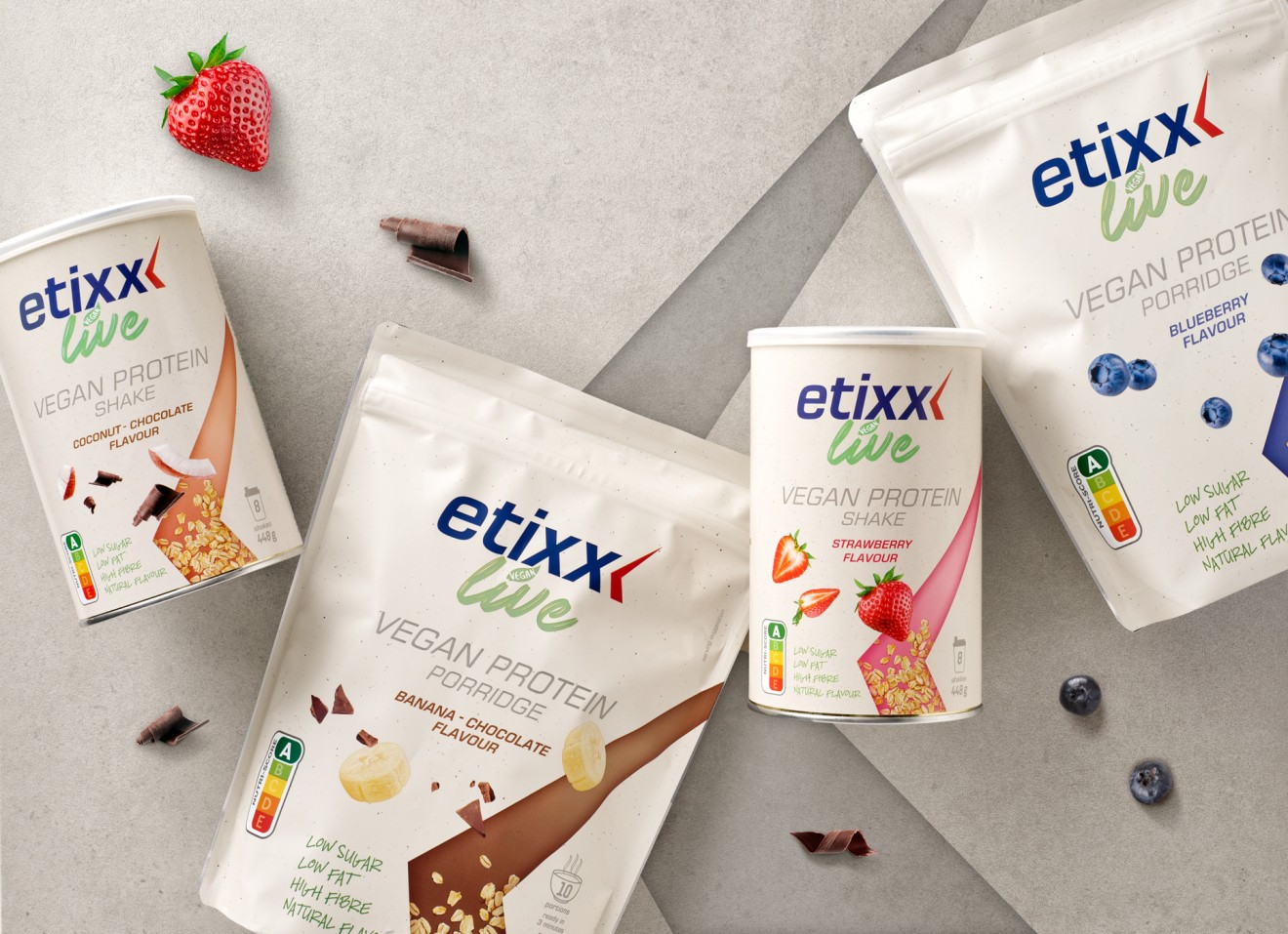 Quatre Mains package design - vegan, proteins