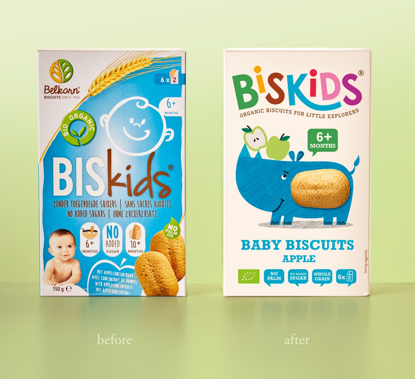 Quatre Mains package design - rhino, before and after, rebranding, restyling
