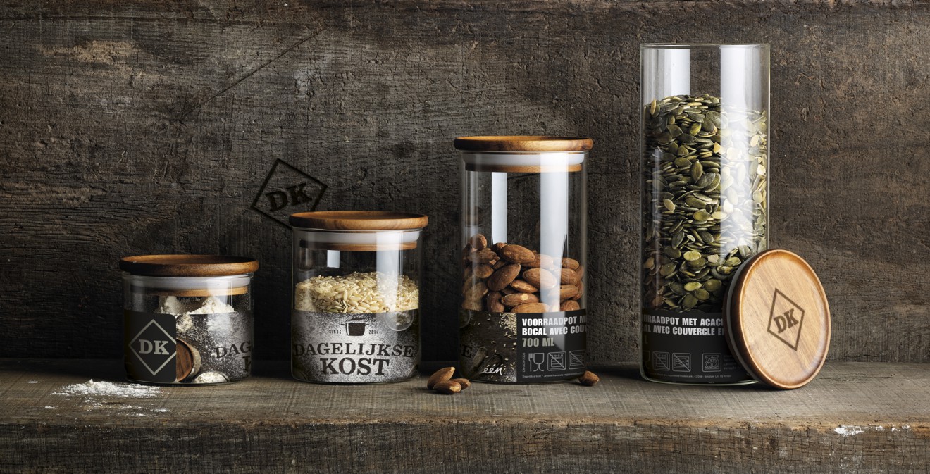 Quatre Mains package design - Dagelijkse Kost Voorraaddozen, Quatre Mains, Packaging, Branding