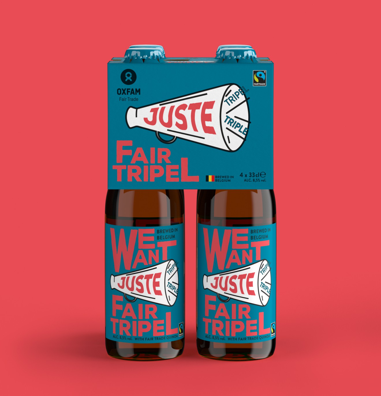 Quatre Mains package design - tripel, triple, juste, beer design, bottle