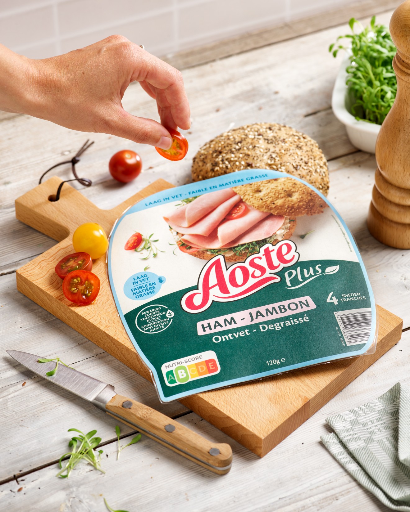 Quatre Mains package design - ham, packaging