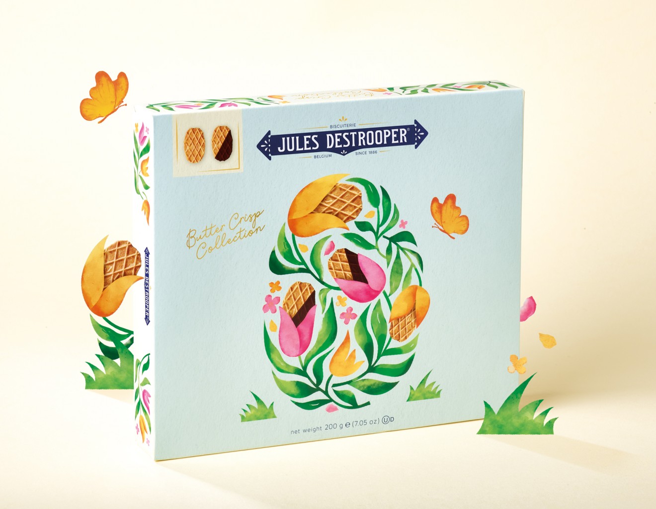 Quatre Mains package design - Limited Springtime Collection for Jules Destrooper