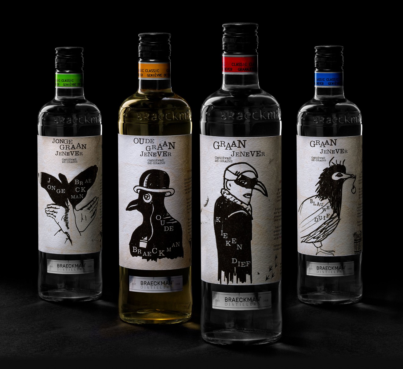 Quatre Mains package design - quatre mains, kiekendief, jonge graan