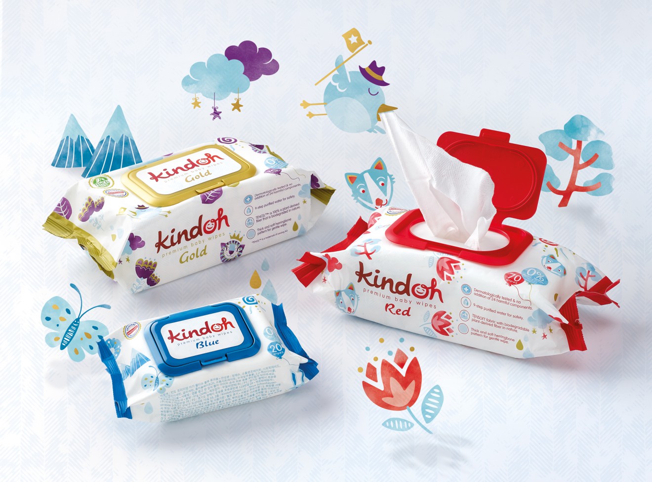 Quatre Mains package design - baby wipes, products, south korea, packaging