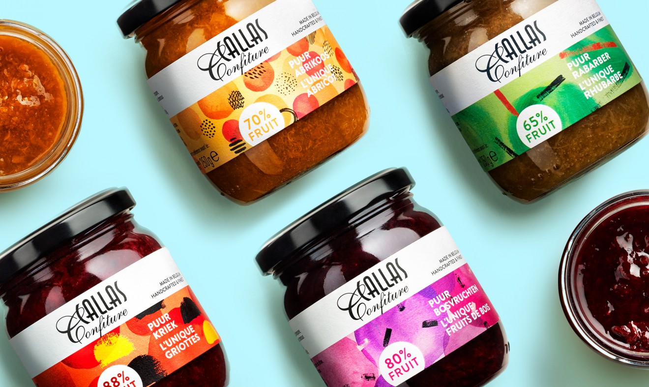 Quatre Mains package design - Packaging, Callas, Sinaasappel, Confiture, Patroon, Puur