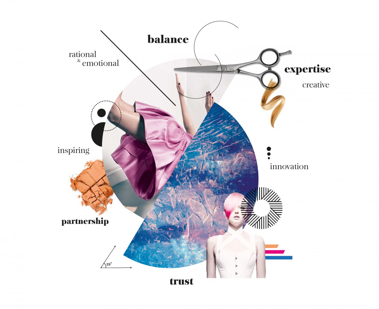 Quatre Mains package design - mood, inspiration, moodboard, hairdresser