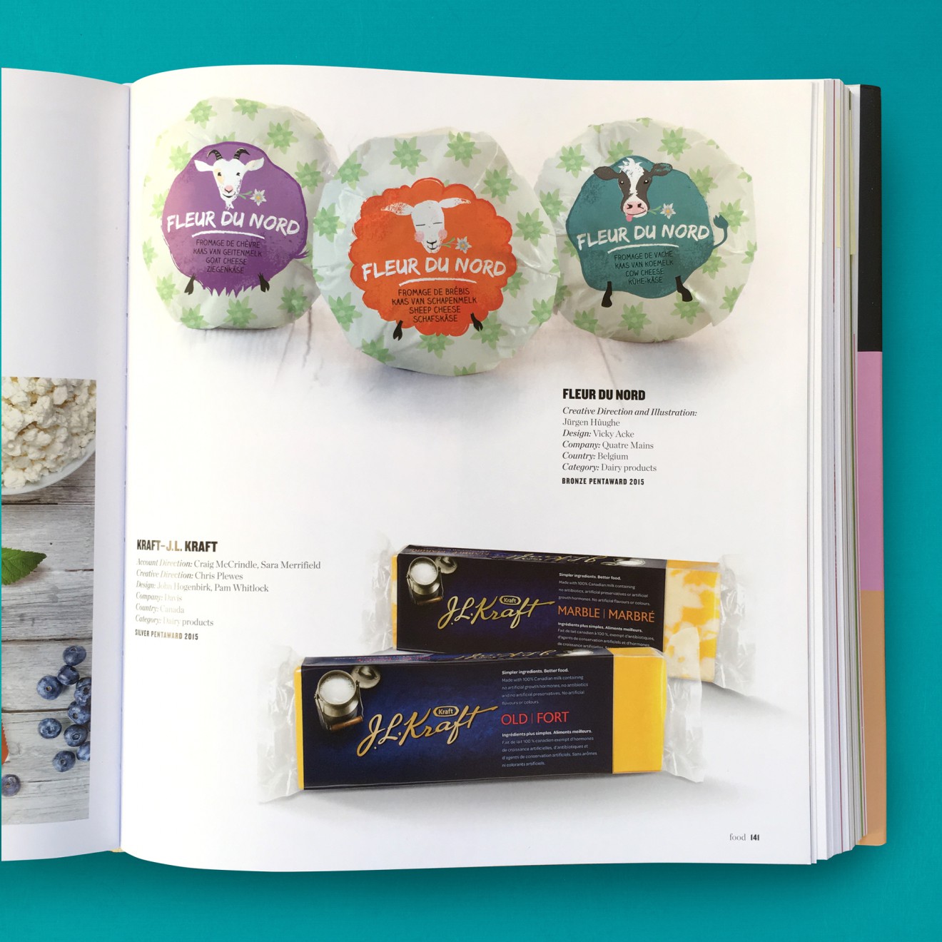 Quatre Mains package design - fleur du nord, cheese, pentaward