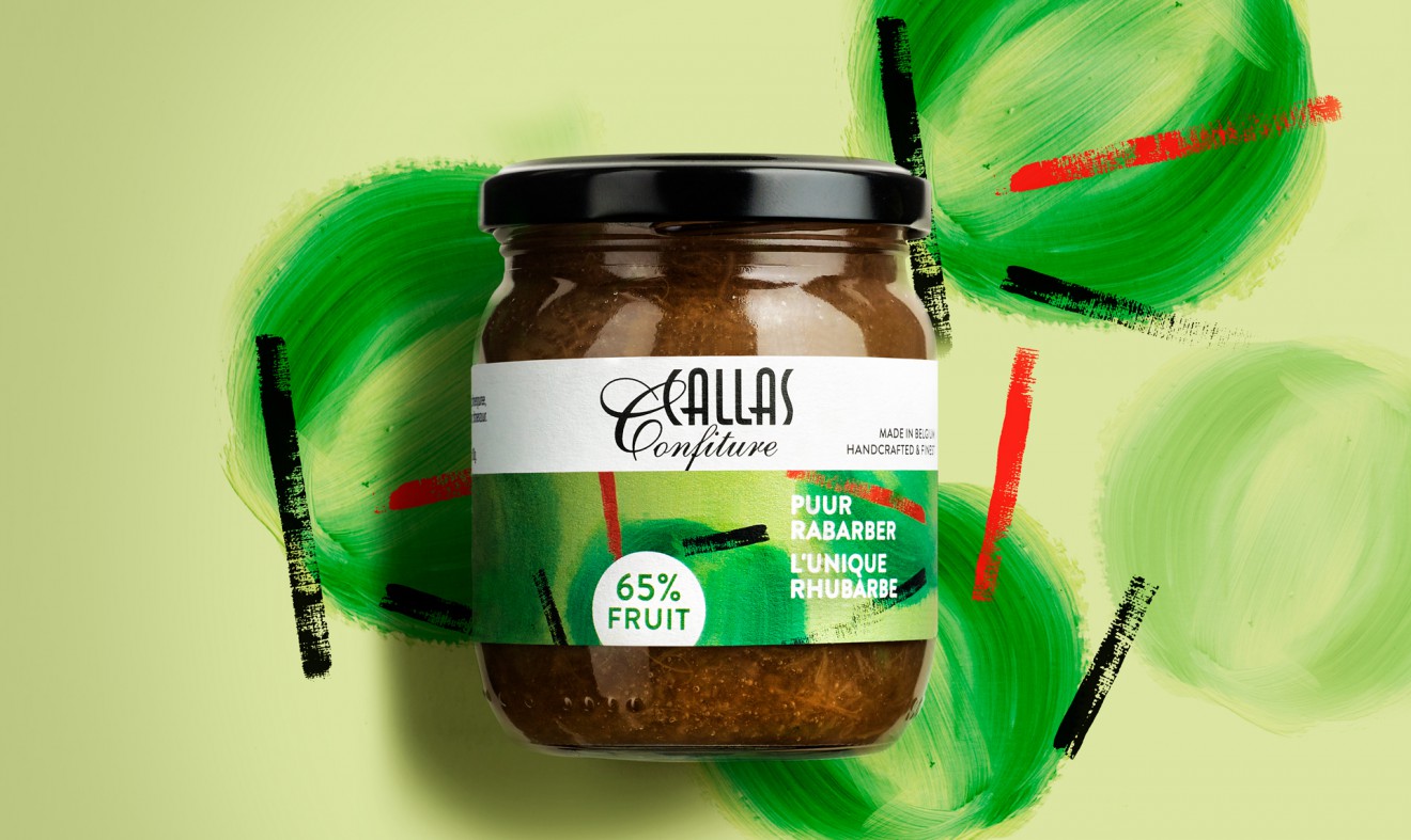 Quatre Mains package design - Packaging, Callas, Confiture, Rabarber, Rebranding, Puur