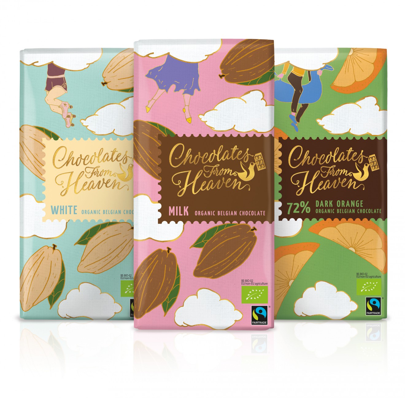 Quatre Mains package design - organic, chocolate, redesign