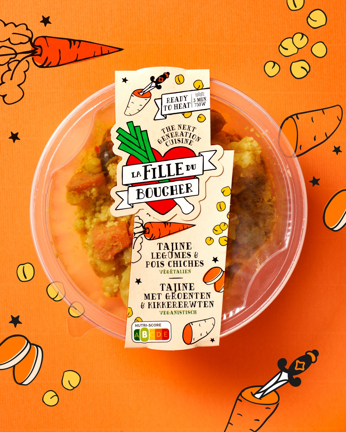 Quatre Mains package design - tajine, heart, food packaging