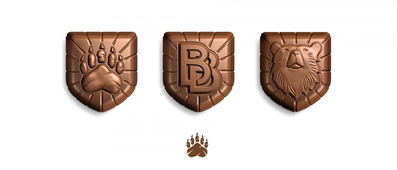 Quatre Mains package design - mould, shape, chocolate, paw print