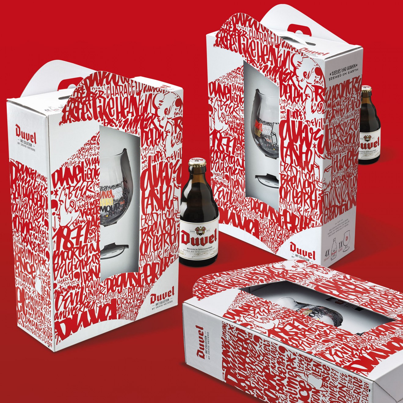 Quatre Mains package design - limited edition, duvel, bier, beer packaging, cardboard