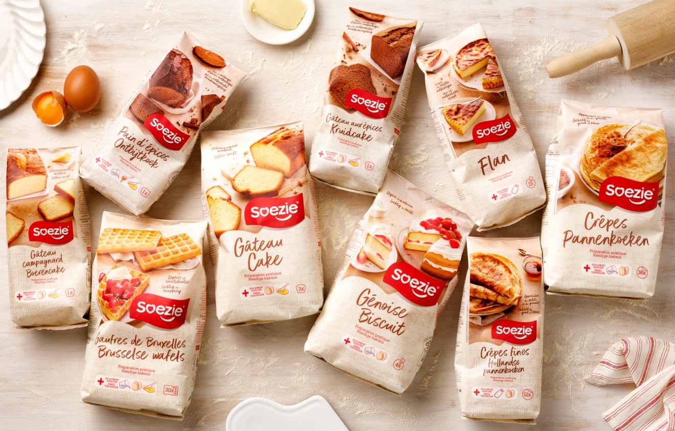 Quatre Mains package design - mixes, butter, foil, printing, branding