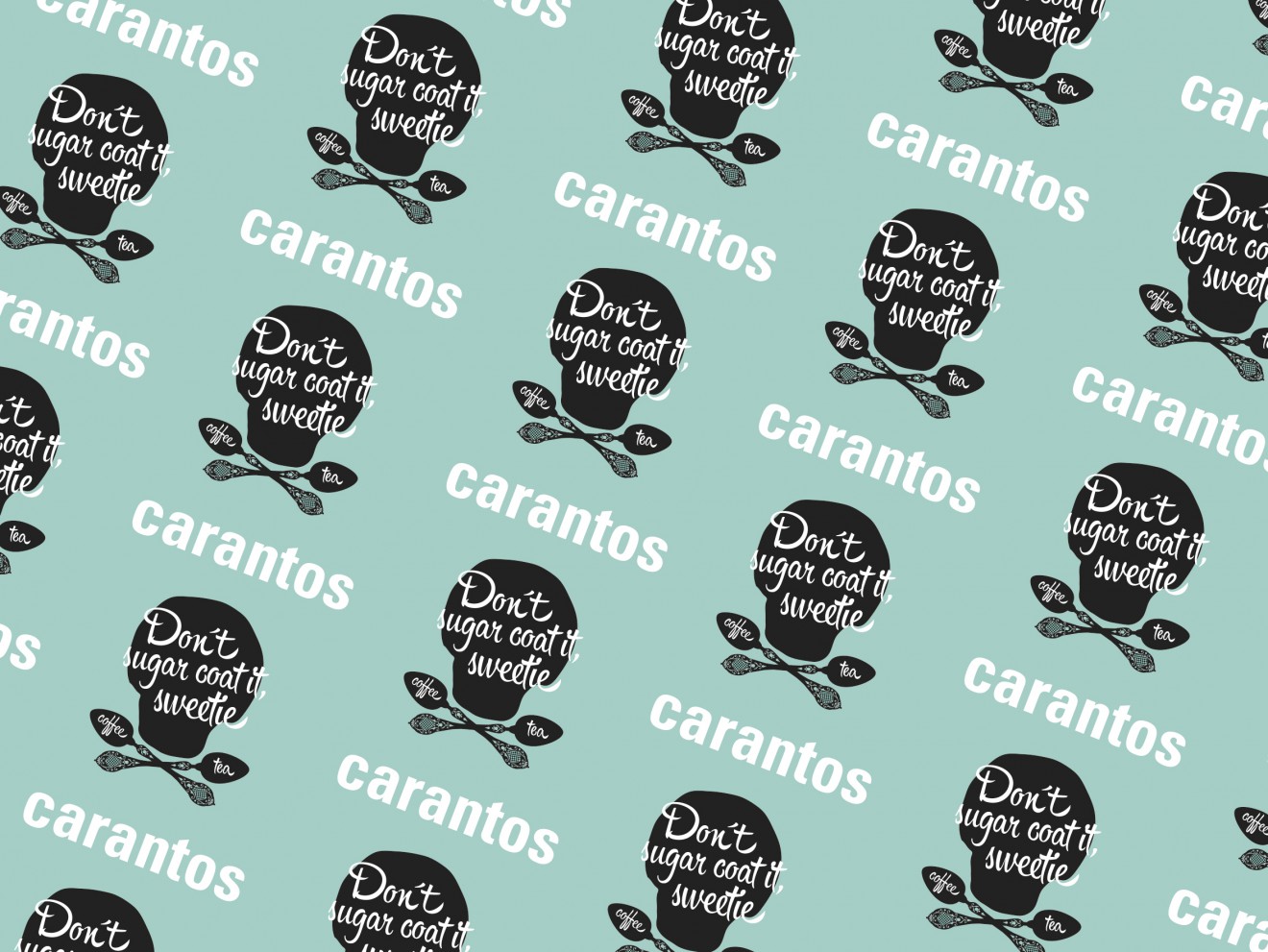 Quatre Mains package design - Wallpaper, Carantos, Skull
