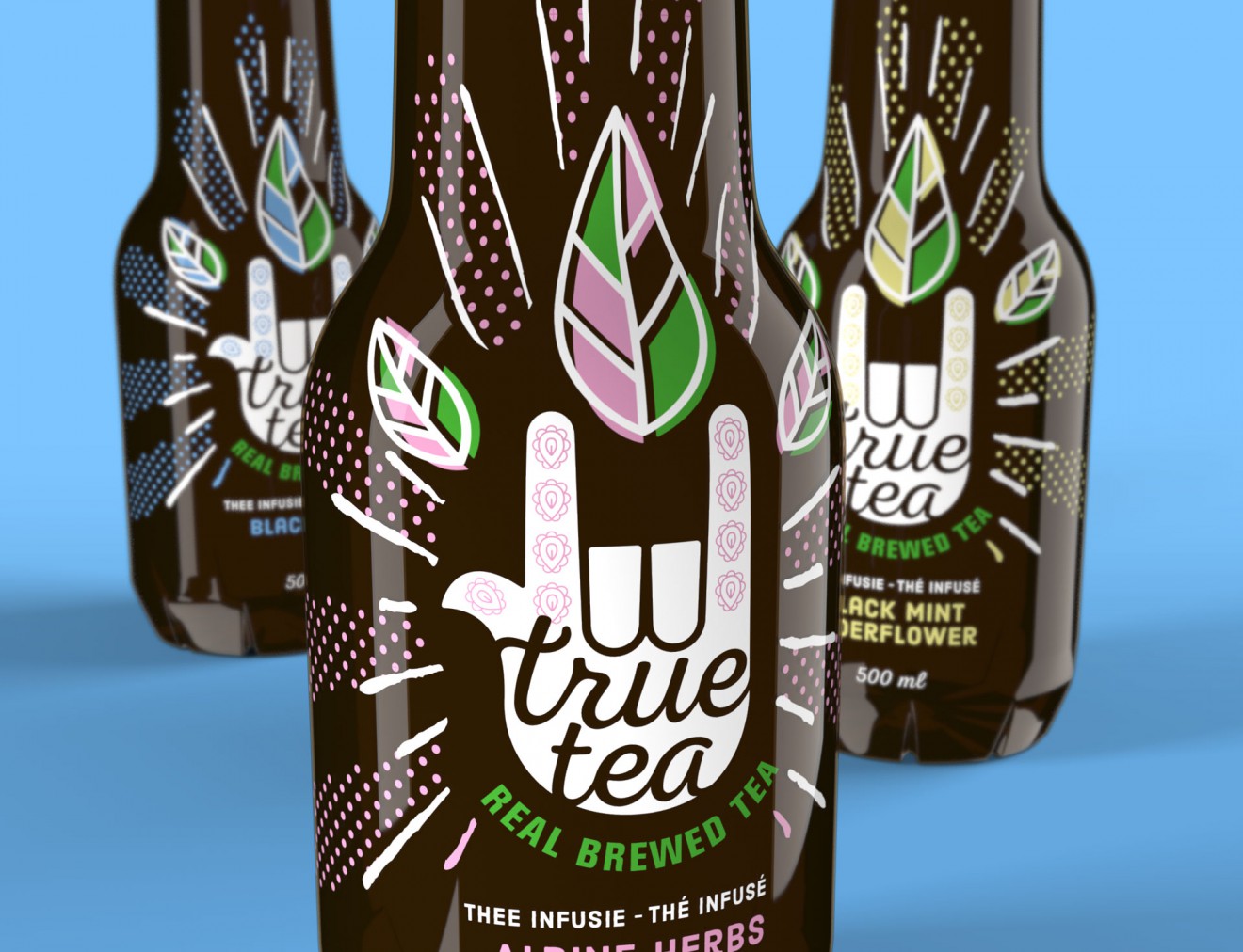 Quatre Mains package design - true tea, delhaize, hand, design