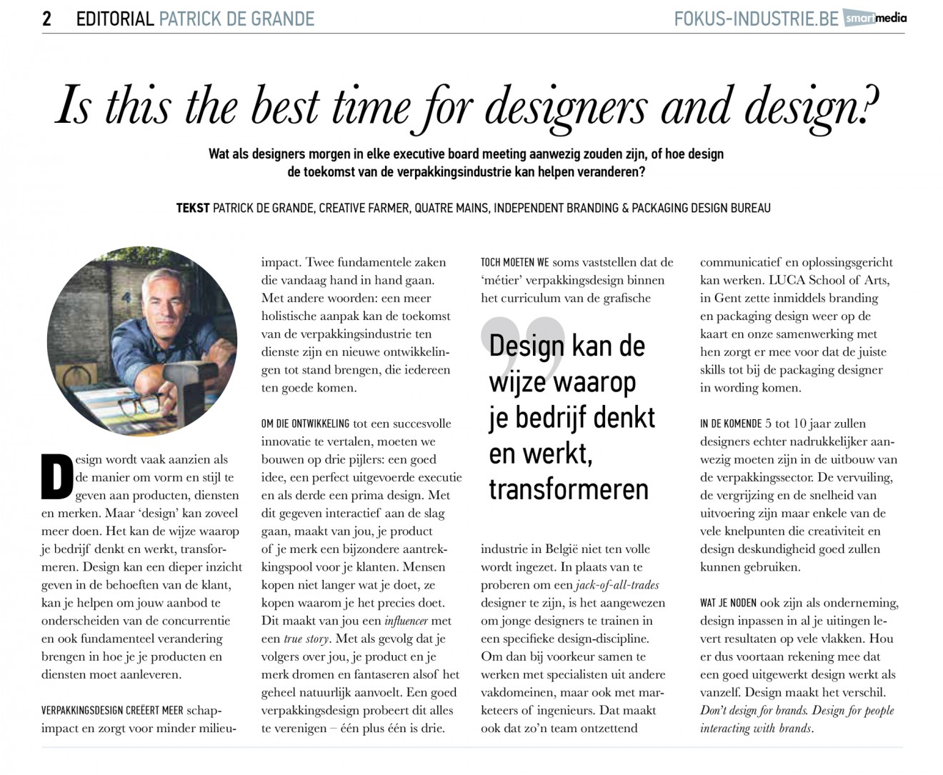 Quatre Mains package design - article, september