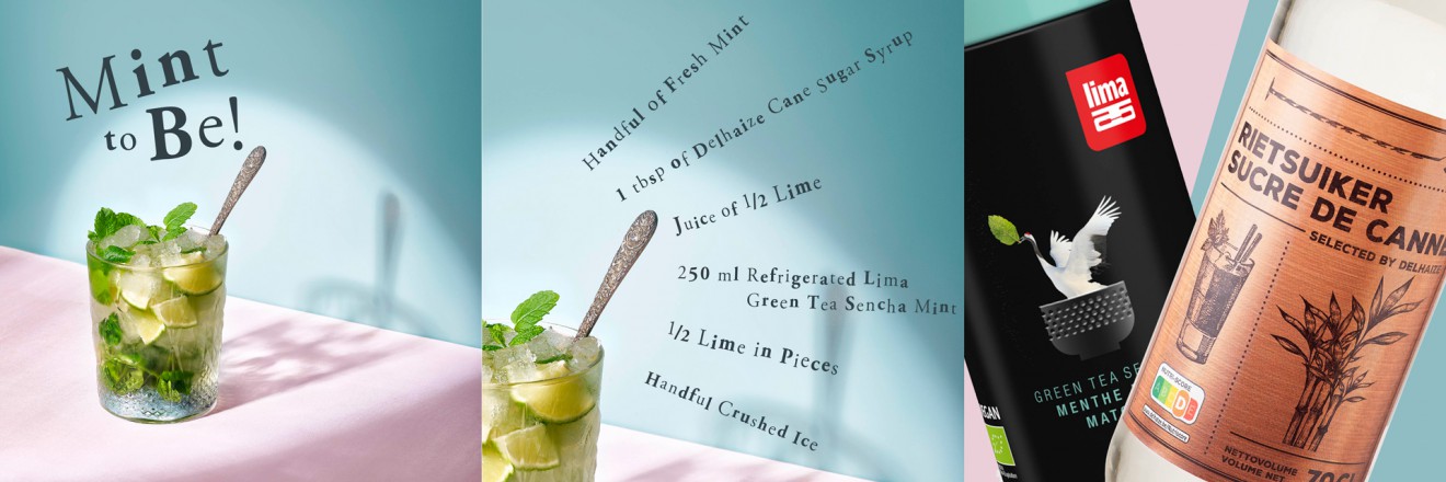 Quatre Mains package design - mint, mocktail, ice tea, lime, sencha, lima