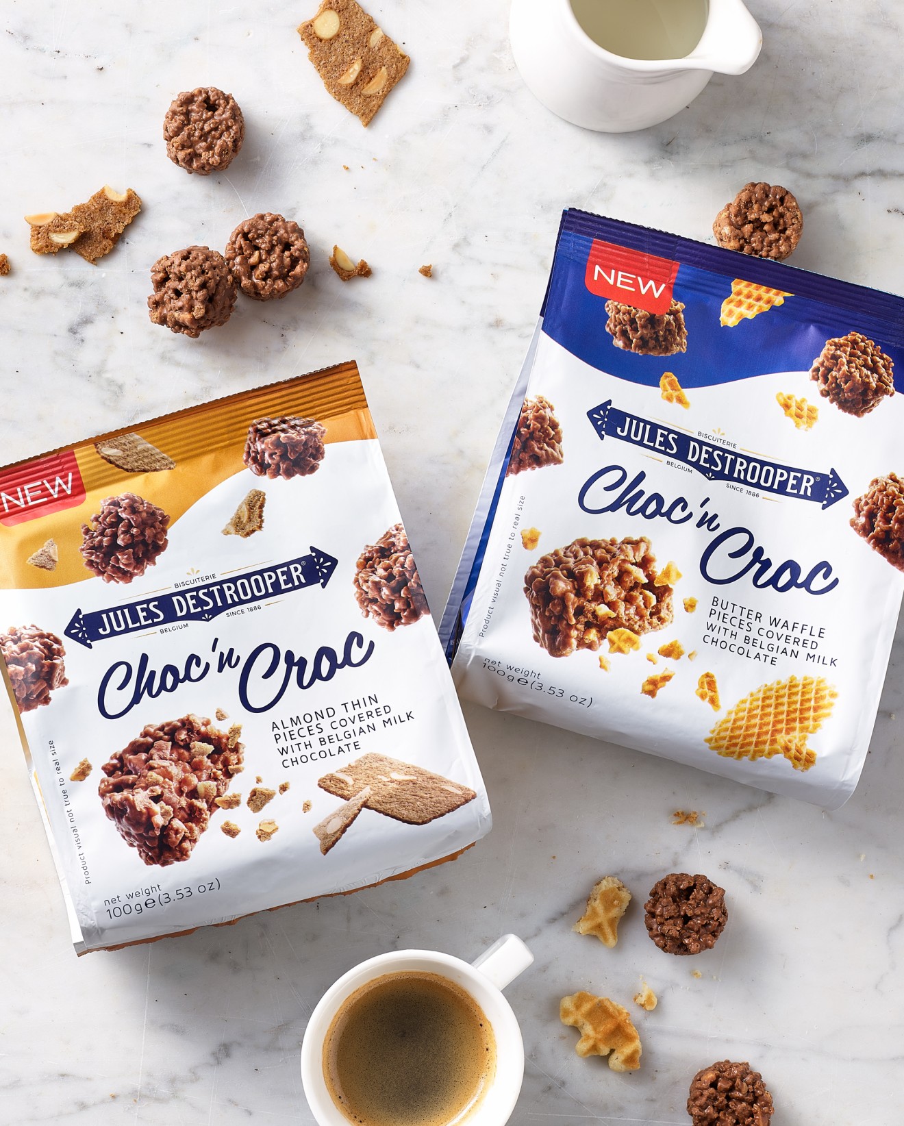 Quatre Mains package design - almond, milk, coffee, break