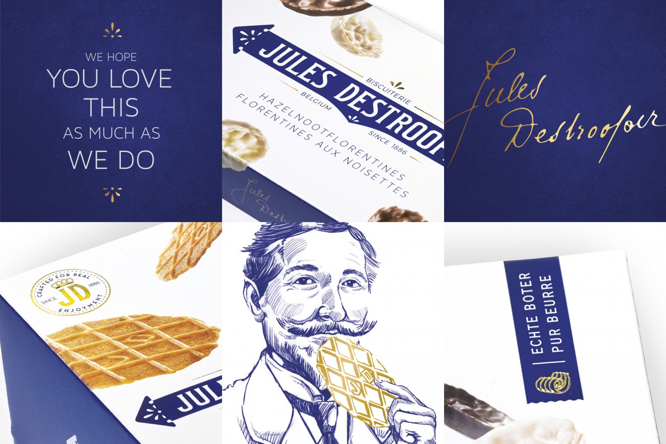 Quatre Mains package design - jules destrooper, lukke, wafel, boter