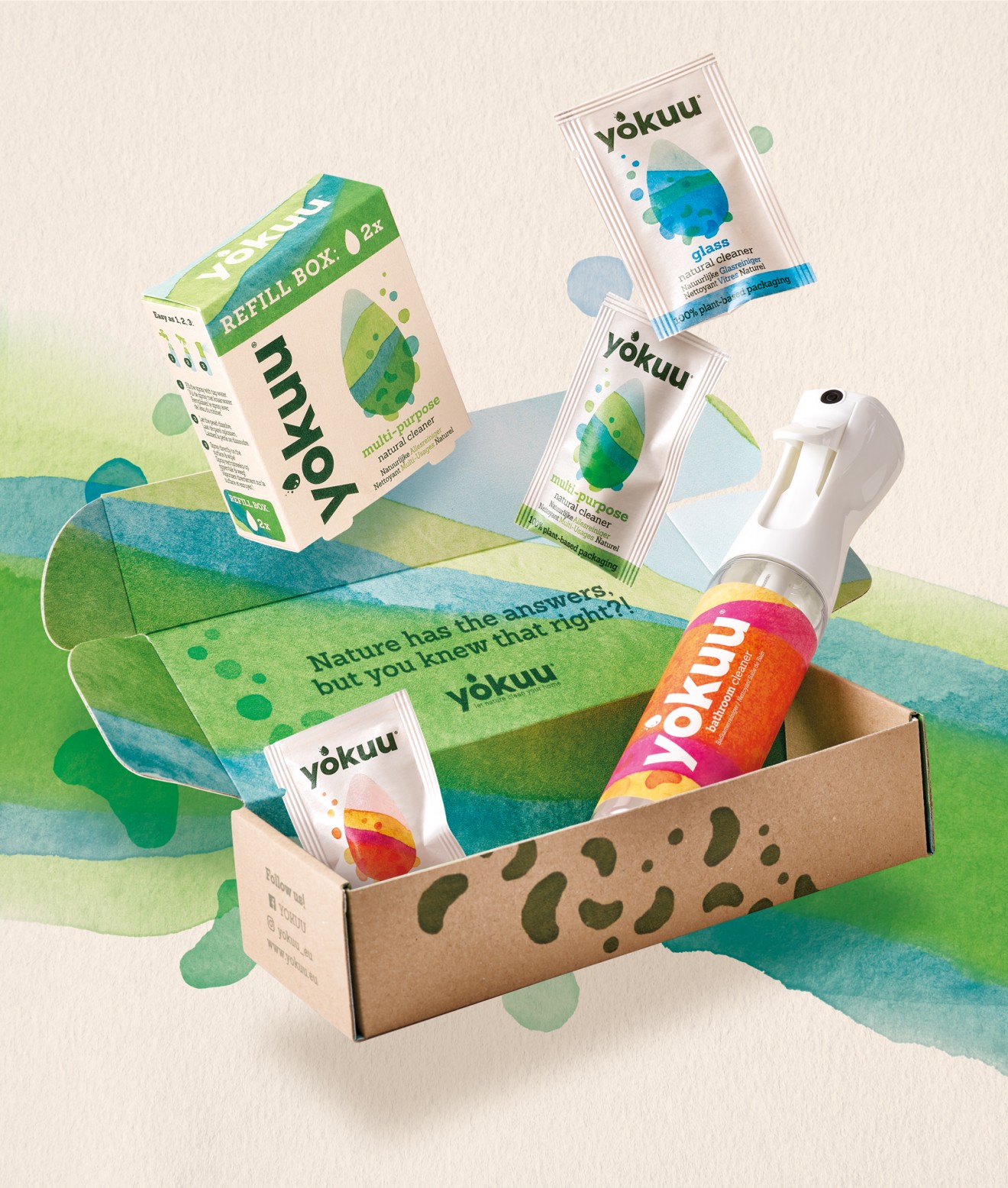 Quatre Mains package design - Ardennes, belgian, cleaning products