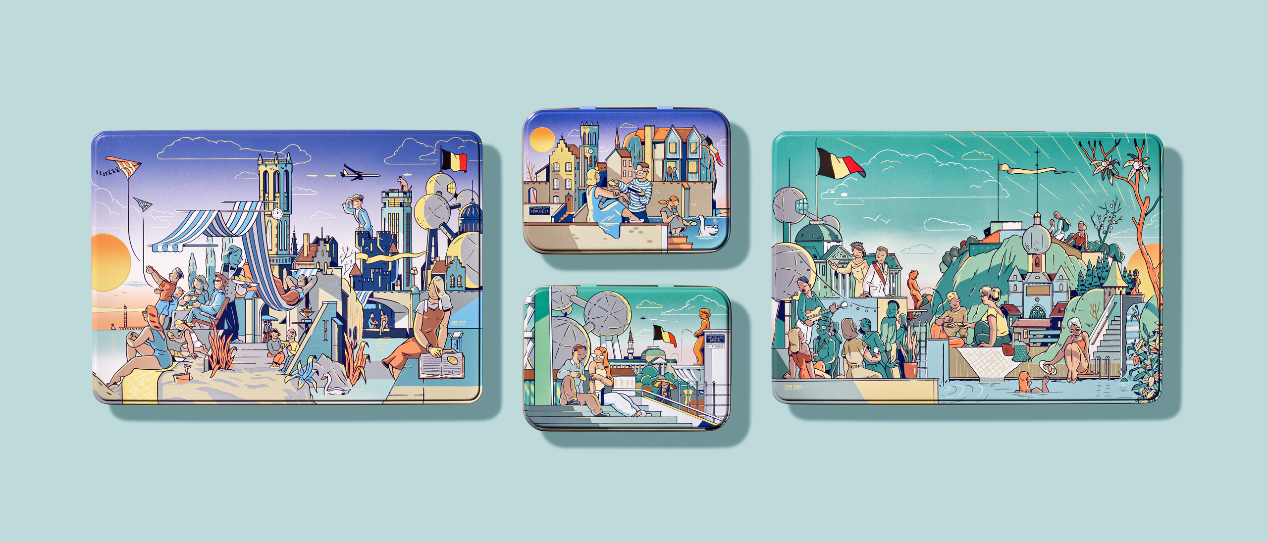 Quatre Mains package design - Package design Belgian Biscuit Tins for Jules Destrooper