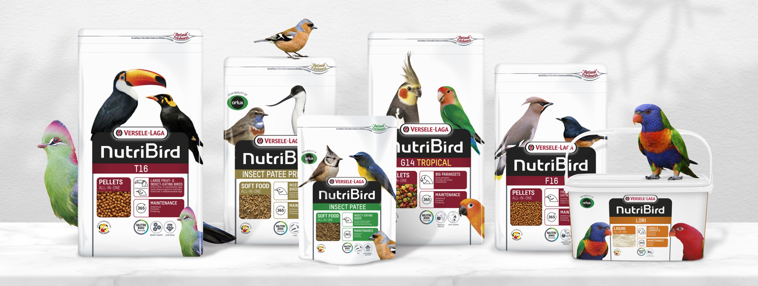 Quatre Mains package design - Package design versele laga, nutribird, quatre mains