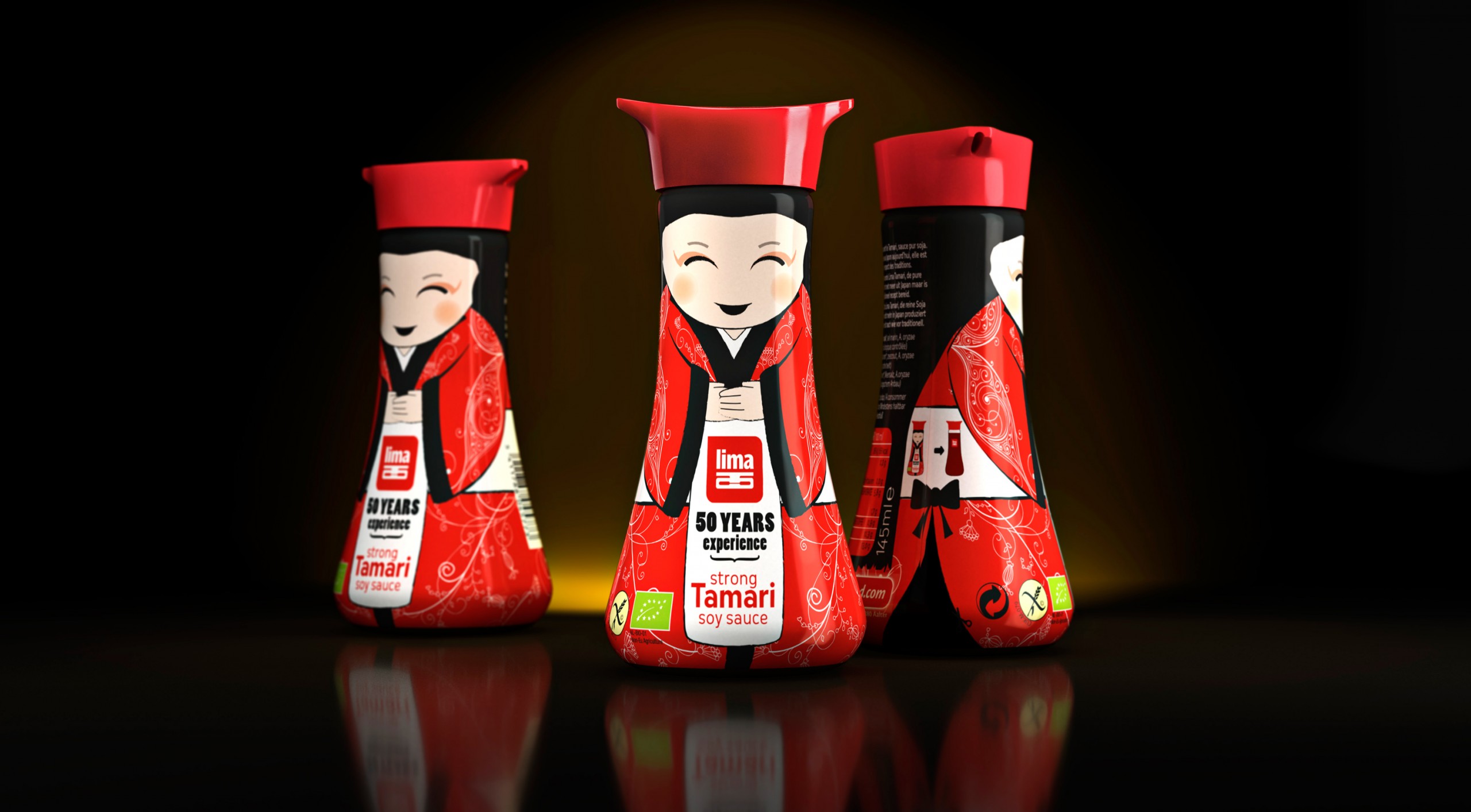 Quatre Mains package design - Package design Lima, Packshot, Soy sauce