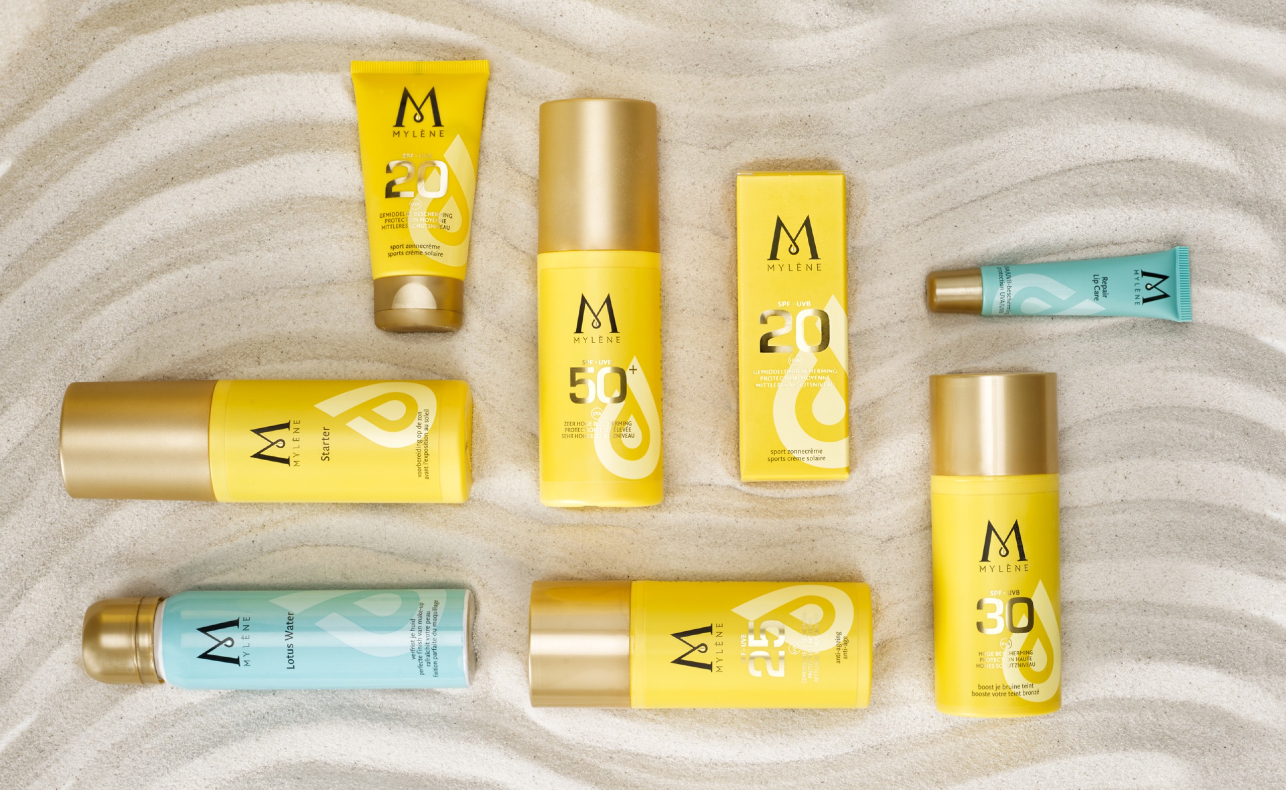 Quatre Mains package design - Package design suncare, mylène, quatre mains