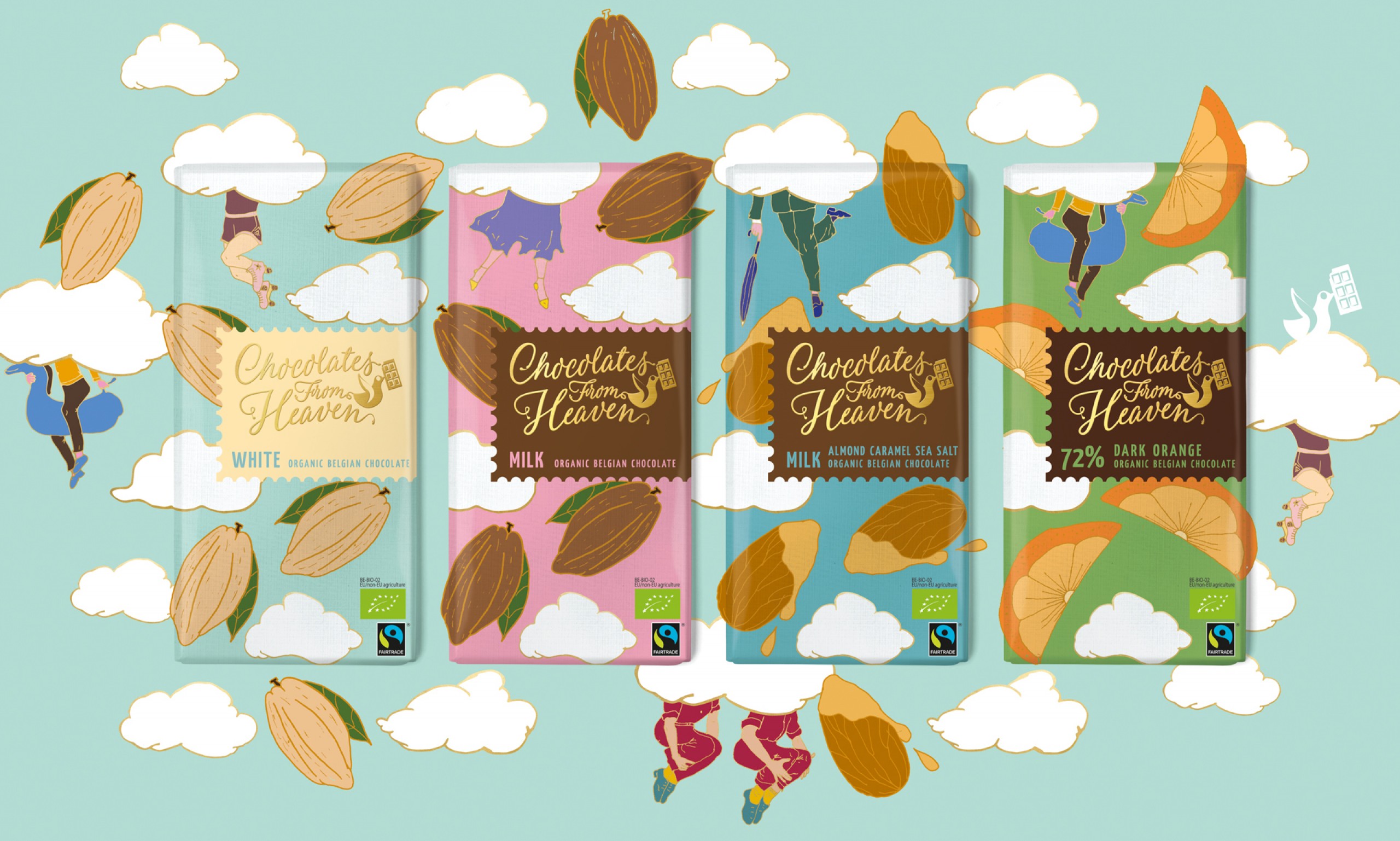 Quatre Mains package design - Package design klingele, quatremains, chocolate