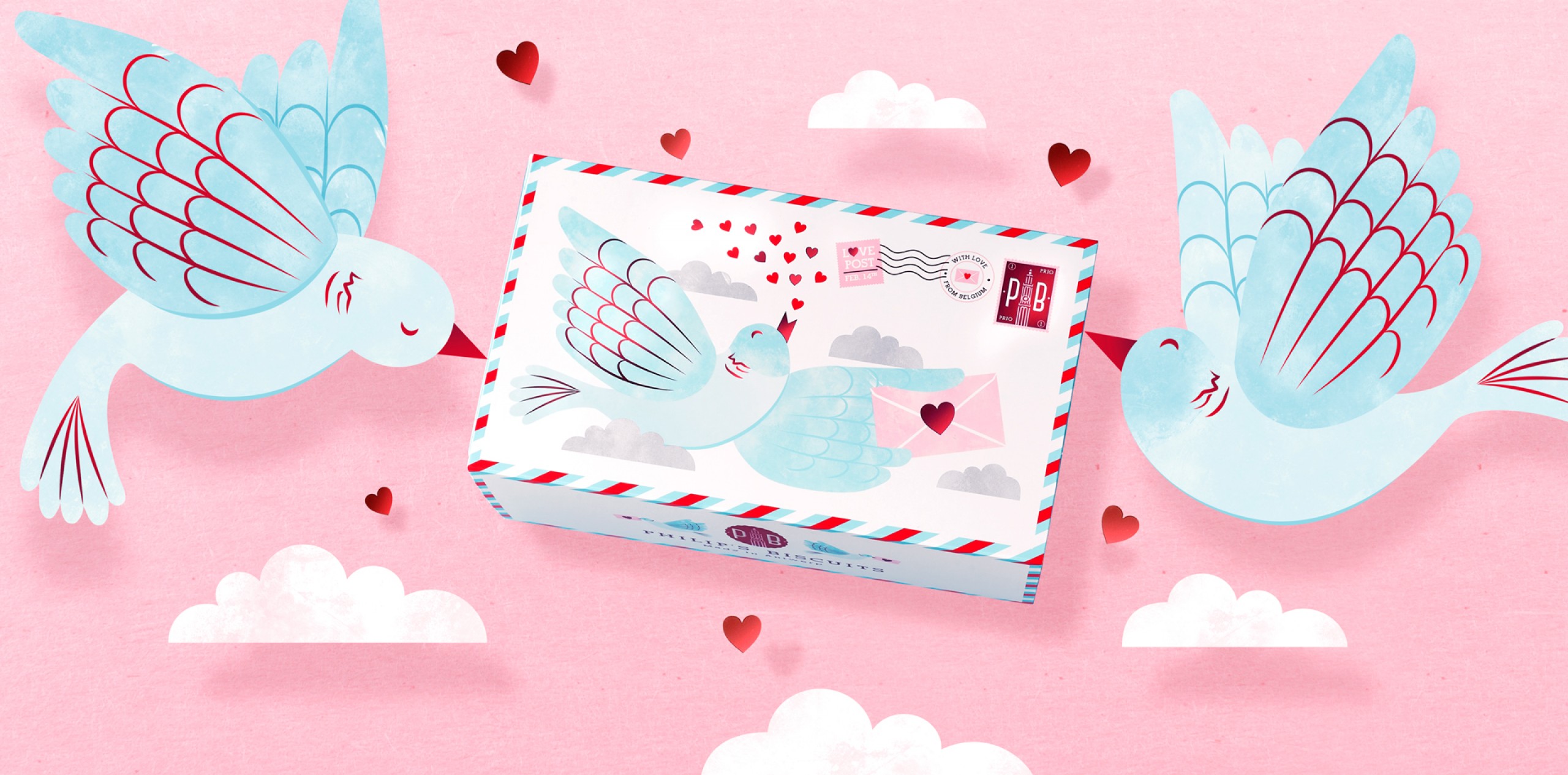 Quatre Mains package design - Package design Valetine, philips biscuits, quatre mains