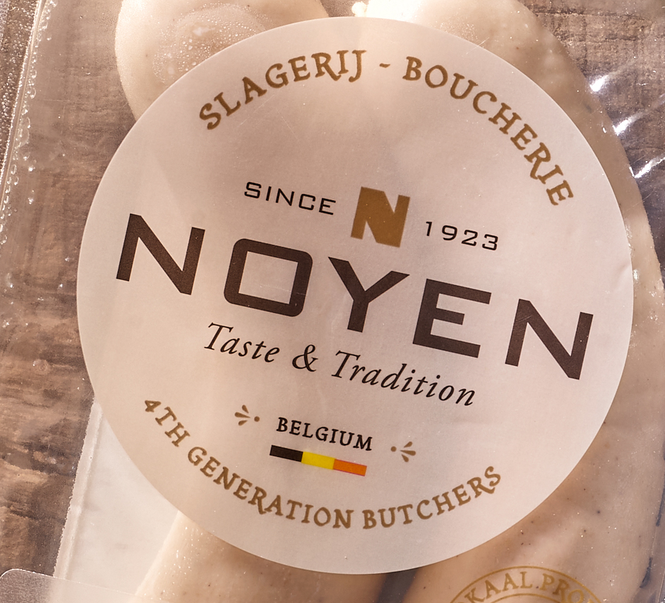 Quatre Mains package design - noyen, belgian, slagerij, packaging,